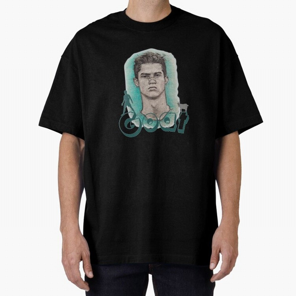 Cristiano Ronaldo - The Goat Oversized T-Shirt Spotlight FIFA World Cup 2026 Group Stage for Fans of Messi, Neymar and Mbappe and England, Bringing Tournament Hype, Historic Matchups, Family Viewing Parties and Global Sports Pride; Built for