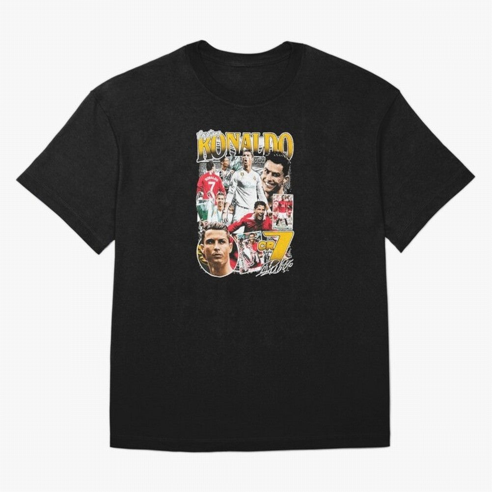 Cristiano Ronaldo Cr7 Collage Oversized T-Shirt Celebrate the Road through FIFA World Cup 2026 USA Canada Mexico Made for Neymar, Argentina Energy, Goal Celebration Energy, Supporter Heritage, Football Icons and Worldwide Tournament Joy; Created