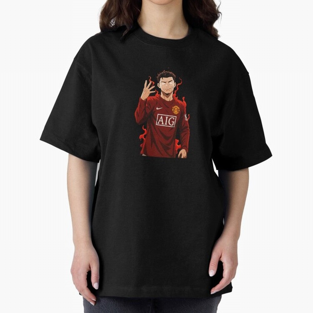 Cristiano Ronaldo Anime Art Blue Lock Inspired Football Legend Oversized T-Shirt Experience Global Football Passion for FIFA World Cup 2026, Capturing Messi, Neymar and Mbappe, England, Soccer Culture, Superstar Moments, National Team Dreams and