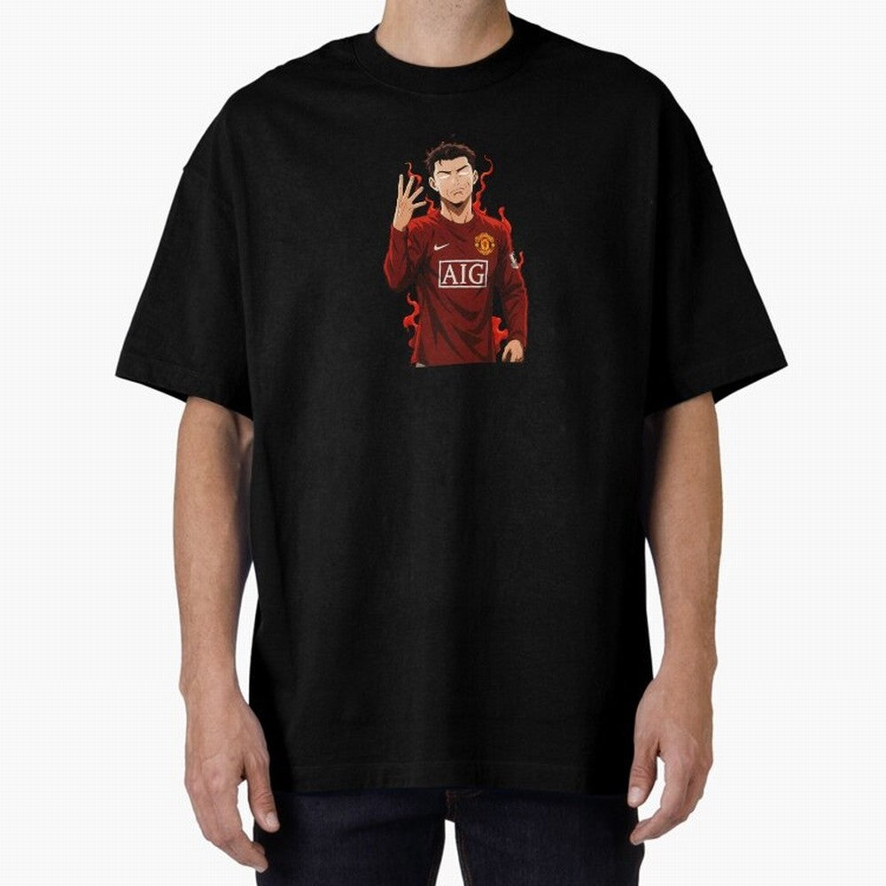 Cristiano Ronaldo Anime Art Blue Lock Inspired Football Legend Oversized T-Shirt Experience Global Football Passion for FIFA World Cup 2026, Capturing Messi, Neymar and Mbappe, England, Soccer Culture, Superstar Moments, National Team Dreams and