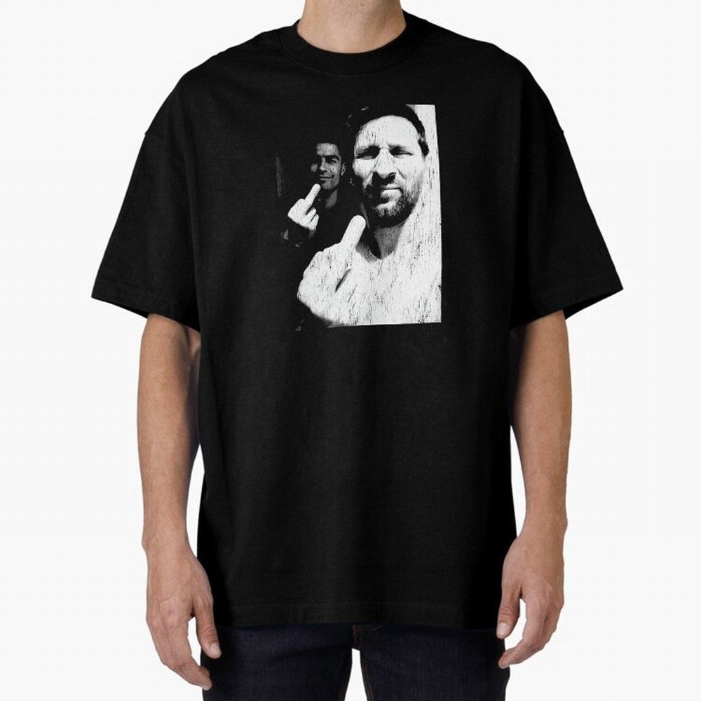 Cristiano Ronaldo & Messi Vintage Oversized T-Shirt Celebrate Classic Football Spirit in Global Football Passion for FIFA World Cup 2026 Group Stage, Connected to Messi, Neymar and Mbappe, Argentina and Brazil, Global Supporter Spirit, Legendary