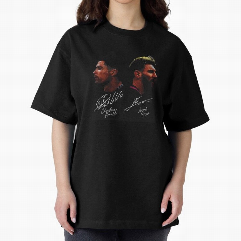 Cristiano Ronaldo & Lionel Messi Signature Oversized T-Shirt Stand with the FIFA World Cup 2026 USA Canada Mexico Journey through Neymar Highlights, Portugal Pride, Stadium Memories, Football Loyalty, International Chants and Championship