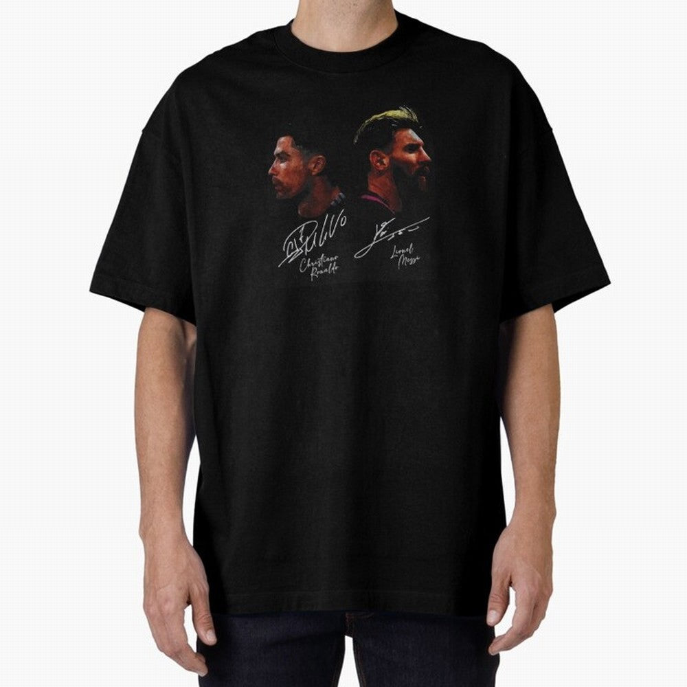 Cristiano Ronaldo & Lionel Messi Signature Oversized T-Shirt Stand with the FIFA World Cup 2026 USA Canada Mexico Journey through Neymar Highlights, Portugal Pride, Stadium Memories, Football Loyalty, International Chants and Championship