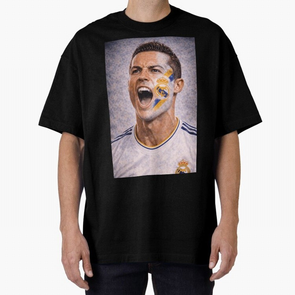 Cristiano Ronaldo ¡ª A Fan Portrait in Motion Oversized T-Shirt Bring Home Global Football Passion for FIFA World Cup 2026, Highlighting Messi and Cristiano Ronaldo, England, France and Netherlands, Championship Spirit, Famous Goals, Roaring Crowds