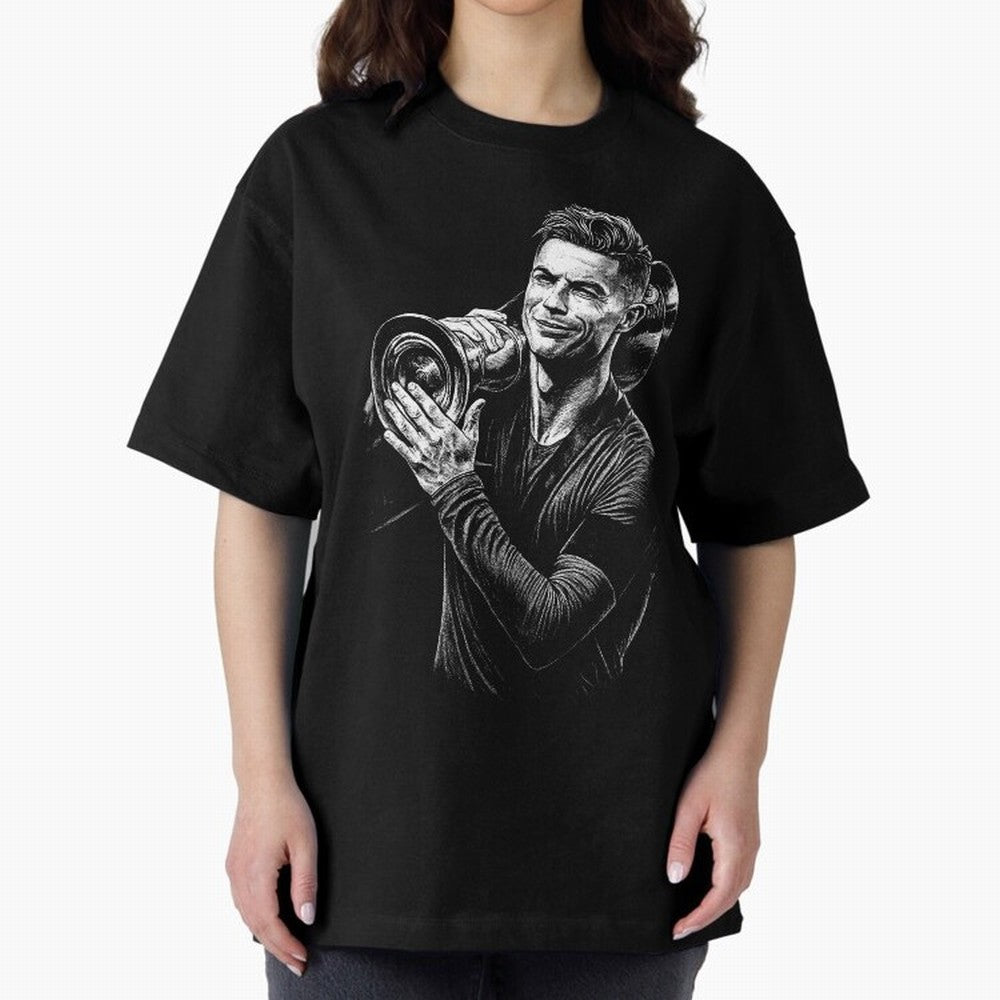 Cristiano Ronaldo Nations League Cup Oversized T-Shirt Keep Football History Alive during FIFA World Cup 2026 with Haaland and Mbappe, France Energy, Vintage Soccer Flavor, Modern Football Stars, National Flags and Final Night Emotion; Great for