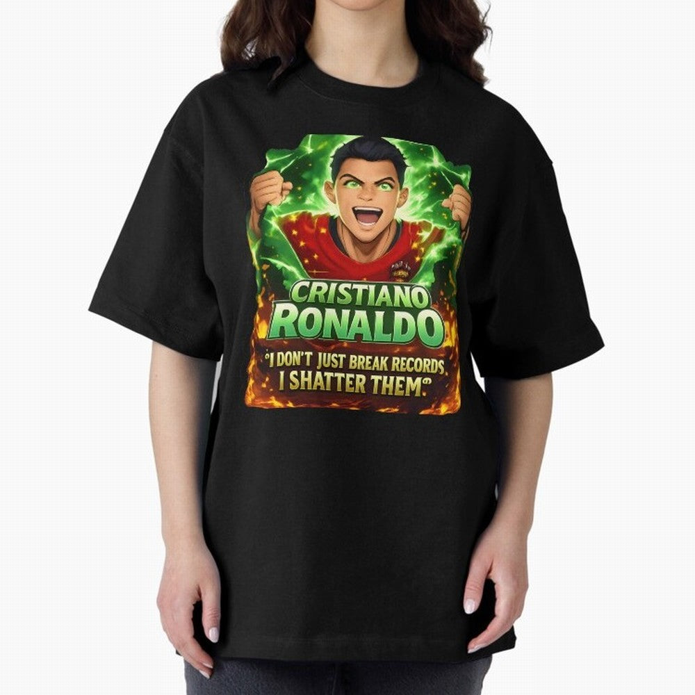 Cristiano Ronaldo Power Art Poster ¨C Legendary Football Motivation Design Oversized T-Shirt Carry Match Day Hype around FIFA World Cup 2026, CR7 and Messi, Germany, Classic Soccer Heritage, Championship Pressure, Fan Loyalty and International