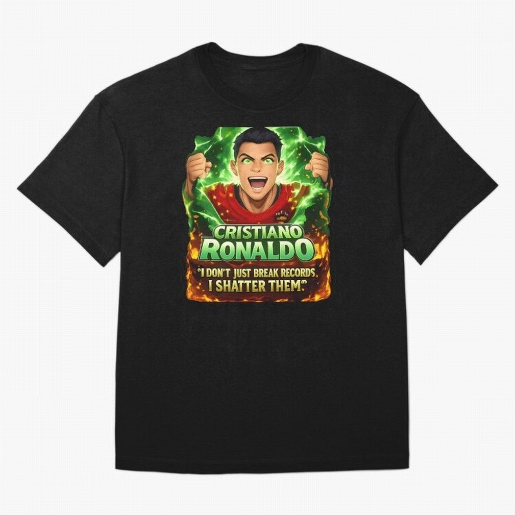 Cristiano Ronaldo Power Art Poster ¨C Legendary Football Motivation Design Oversized T-Shirt Carry Match Day Hype around FIFA World Cup 2026, CR7 and Messi, Germany, Classic Soccer Heritage, Championship Pressure, Fan Loyalty and International