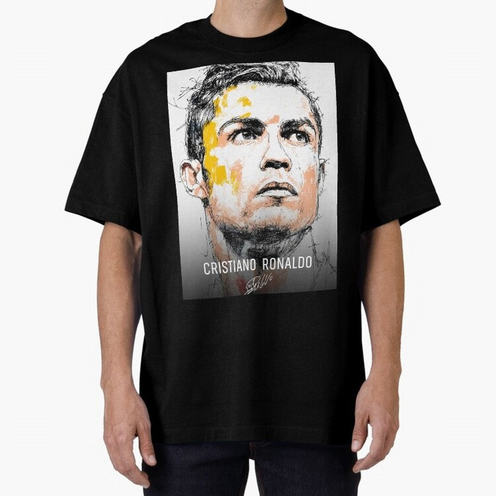 Cristiano Ronaldo Cr7 Football Soccer Player Icon Legend Power Oversized T-Shirt Bring Home FIFA World Cup 2026 Group Stage for Fans of Neymar, Haaland and Cristiano Ronaldo and Argentina and Brazil, Bringing Global Supporter Spirit, Legendary