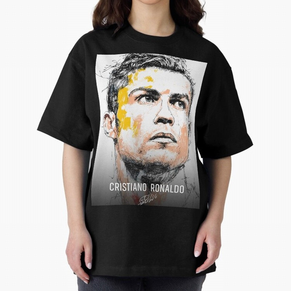 Cristiano Ronaldo Cr7 Football Soccer Player Icon Legend Power Oversized T-Shirt Bring Home FIFA World Cup 2026 Group Stage for Fans of Neymar, Haaland and Cristiano Ronaldo and Argentina and Brazil, Bringing Global Supporter Spirit, Legendary