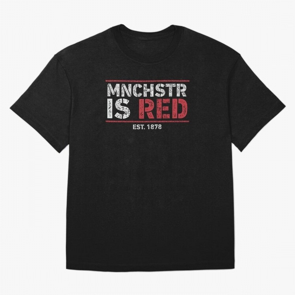 Manchester Is Red Oversized T-Shirt Make Every Kick Count in FIFA World Cup 2026 with Cristiano Ronaldo, England and Germany Energy, Global Supporter Spirit, Legendary Goals, National Colors and Tournament Celebration; Ideal for Football Dads,