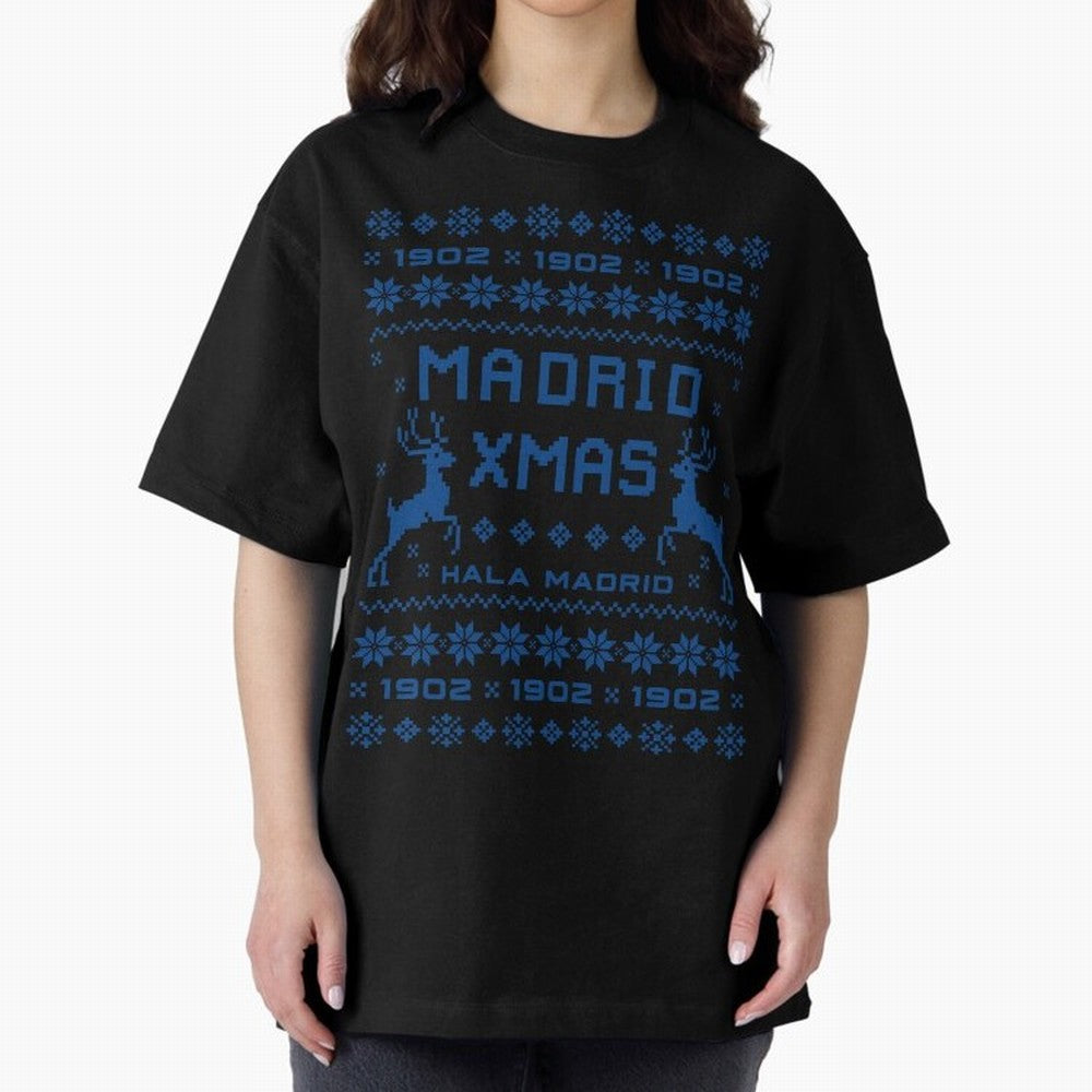 Real Madrid Christmas Oversized T-Shirt Embrace FIFA World Cup 2026 Highlighting CR7, Brazil, Portugal and Argentina Energy, Worldwide Fan Energy, Dramatic Goals, Stadium Lights and Championship Celebrations; Perfect for Fans, Collectors, Family