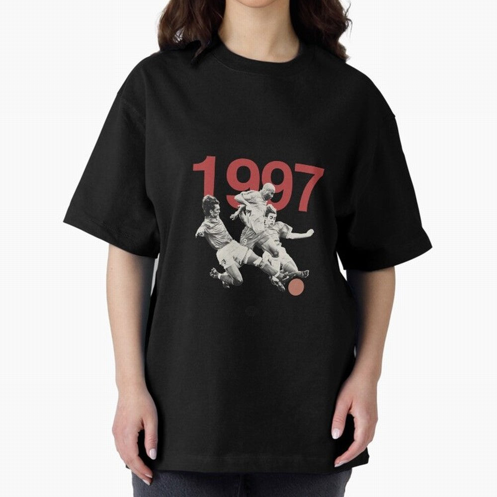 Ronaldo Maldini Cannavaro Tournoi de France 1997 Oversized T-Shirt Follow FIFA World Cup 2026 USA Canada Mexico Spirit, with Portugal, CR7, Sports Nostalgia, International Competition, Famous Players and Unforgettable Victories; Perfect for People