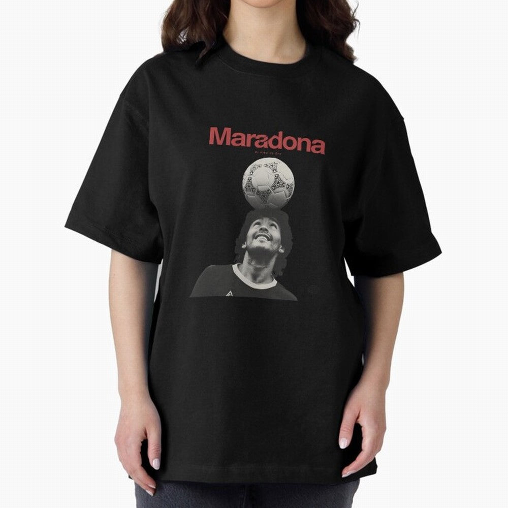 Diego Maradona Minimalist Oversized T-Shirt Feel International Energy from Global Football Passion for FIFA World Cup 2026 USA Canada Mexico, Made for Messi, Neymar and Mbappe, Argentina, Goal Celebration Energy, Supporter Heritage, Football Icons