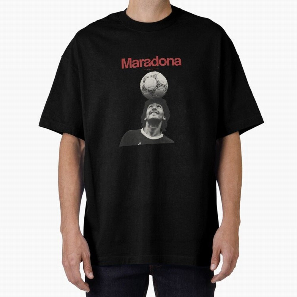 Diego Maradona Minimalist Oversized T-Shirt Feel International Energy from Global Football Passion for FIFA World Cup 2026 USA Canada Mexico, Made for Messi, Neymar and Mbappe, Argentina, Goal Celebration Energy, Supporter Heritage, Football Icons