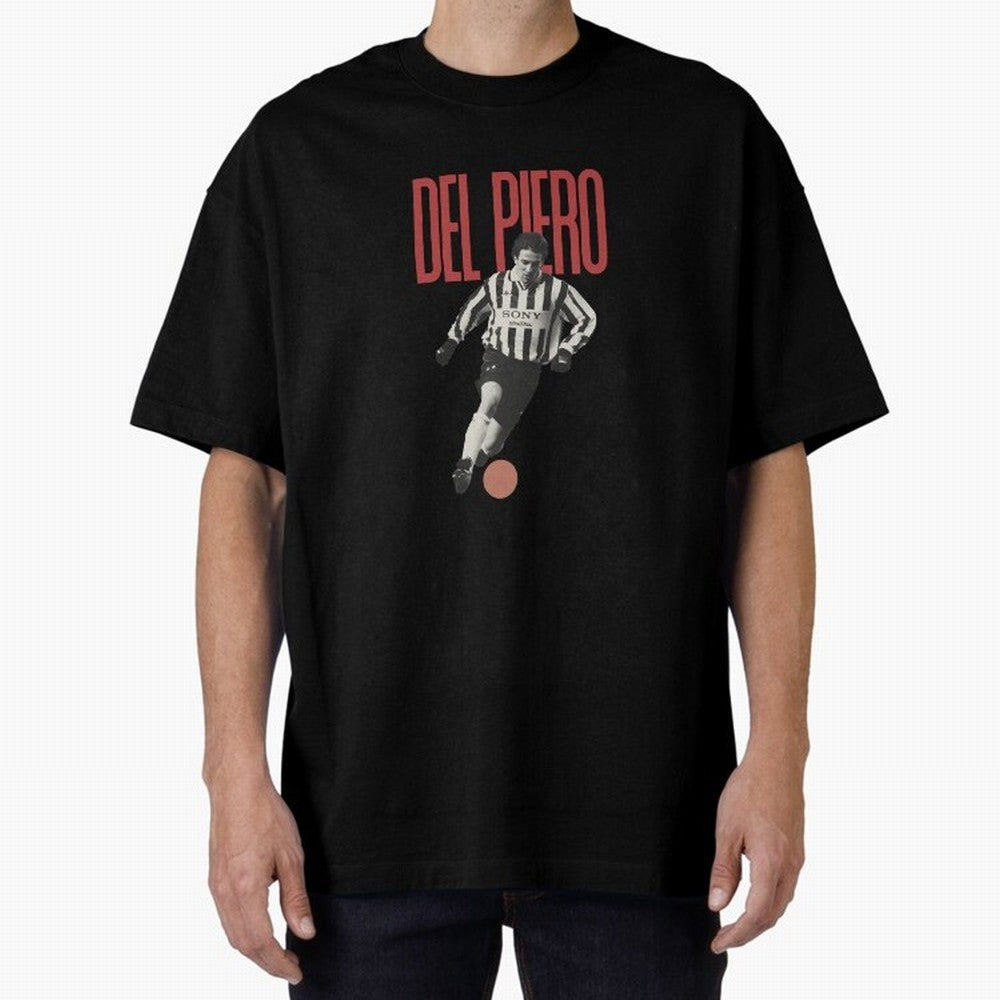 Alessandro Del Piero Minimalist Oversized T-Shirt Capture Stadium Memories from FIFA World Cup 2026 USA Canada Mexico Highlighting Messi and Cristiano Ronaldo, Germany Energy, Sports Nostalgia, International Competition, Famous Players and
