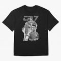 CR7 Cristiano Ronaldo illustration ink black white watercolour Oversized T-Shirt Bring Retro Soccer Energy to FIFA World Cup 2026 Group Stage Spirit, Driven by Portugal, Spain and Germany, Haaland and Mbappe, Football History, Final Match Energy,