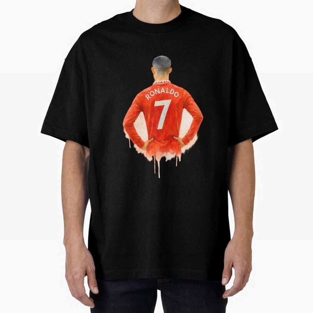 CR7 Cristiano Ronaldo potrait art a powerful moment artwork Oversized T-Shirt Honor Football Greatness during FIFA World Cup 2026 Group Stage Spirit, Built around Brazil, Haaland and Mbappe, Championship Spirit, Famous Goals, Roaring Crowds and