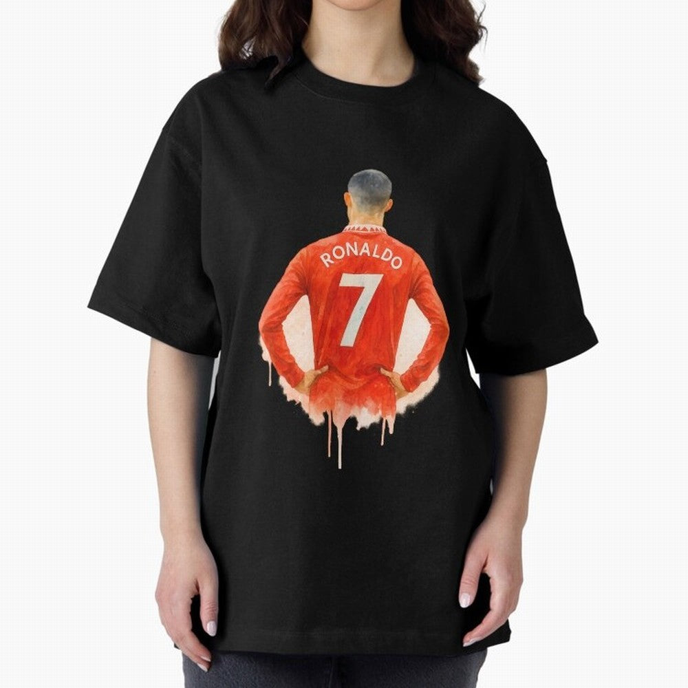 CR7 Cristiano Ronaldo potrait art a powerful moment artwork Oversized T-Shirt Honor Football Greatness during FIFA World Cup 2026 Group Stage Spirit, Built around Brazil, Haaland and Mbappe, Championship Spirit, Famous Goals, Roaring Crowds and