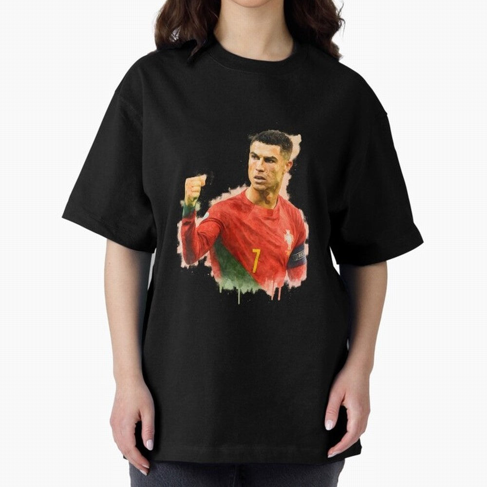 CR7 Cristiano Ronaldo potrait a powerful moment artwork Oversized T-Shirt Bring Legendary Rivalry Energy to FIFA World Cup 2026 Group Stage for Fans of Messi and Argentina, France and Brazil, Bringing Vintage Soccer Flavor, Modern Football Stars,