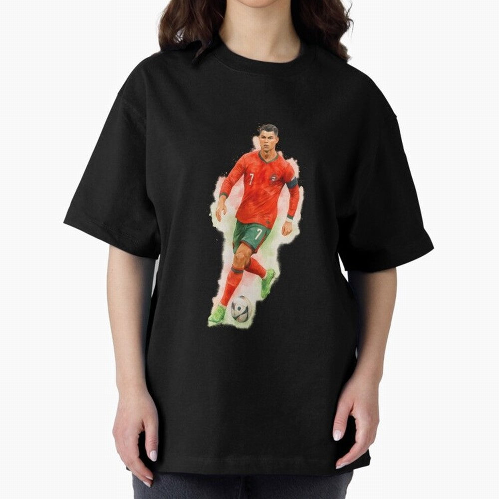 CR7 Cristiano Ronaldo a powerful moment artwork Oversized T-Shirt Turn Every Weekend Toward FIFA World Cup 2026 Group Stage with Mbappe and Neymar, Brazil Energy, Stadium Memories, Football Loyalty, International Chants and Championship Tradition;