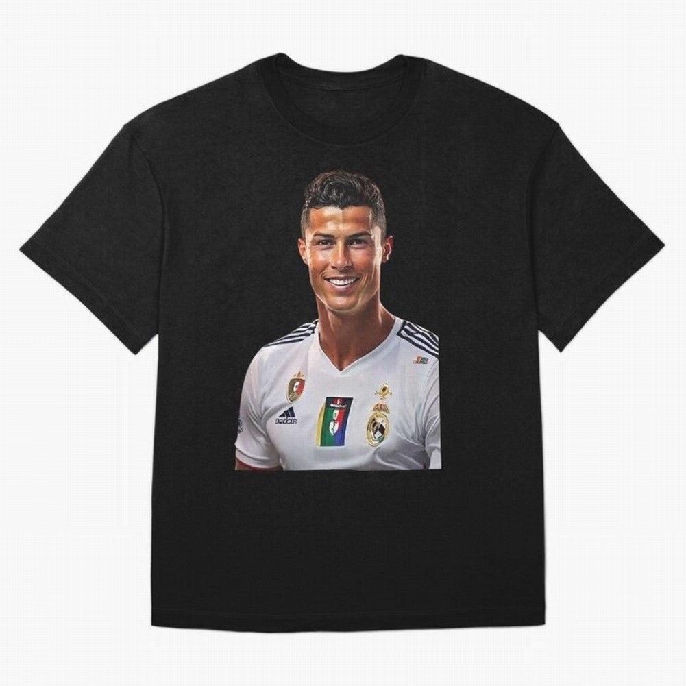 smiling Cristiano Ronaldo Oversized T-Shirt Show Passion for the Stars of FIFA World Cup 2026 USA Canada Mexico Made for Messi, England Energy, Champion Mindset, Group Stage Buzz, Knockout Tension and Passionate Fan Culture; Perfect for People Who