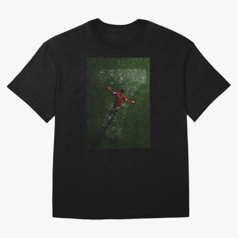 CR7 The G.O.A.T. Football Art - Cristiano Ronaldo Oversized T-Shirt Support FIFA World Cup 2026 USA Canada Mexico Capturing Mbappe, Brazil Energy, Football Festival Excitement, Trophy Ambitions, Country Rivalries and Star Player Buzz; Created for