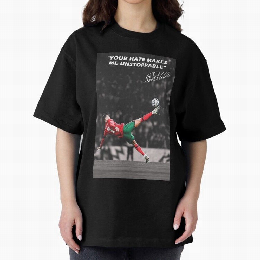 Cristiano Ronaldo Inspiration Oversized T-Shirt Relive the Noise and Pride of the FIFA World Cup 2026 USA Canada Mexico Journey through Cristiano Ronaldo Highlights, England and Germany Pride, Tournament Hype, Historic Matchups, Family Viewing