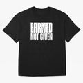 Earned not given white Oversized T-Shirt Upgrade Global Football Passion for FIFA World Cup 2026 USA Canada Mexico, Highlighting Cristiano Ronaldo, Haaland and CR7, England, France and Netherlands, Supporter Pride, Iconic Celebrations, Legendary