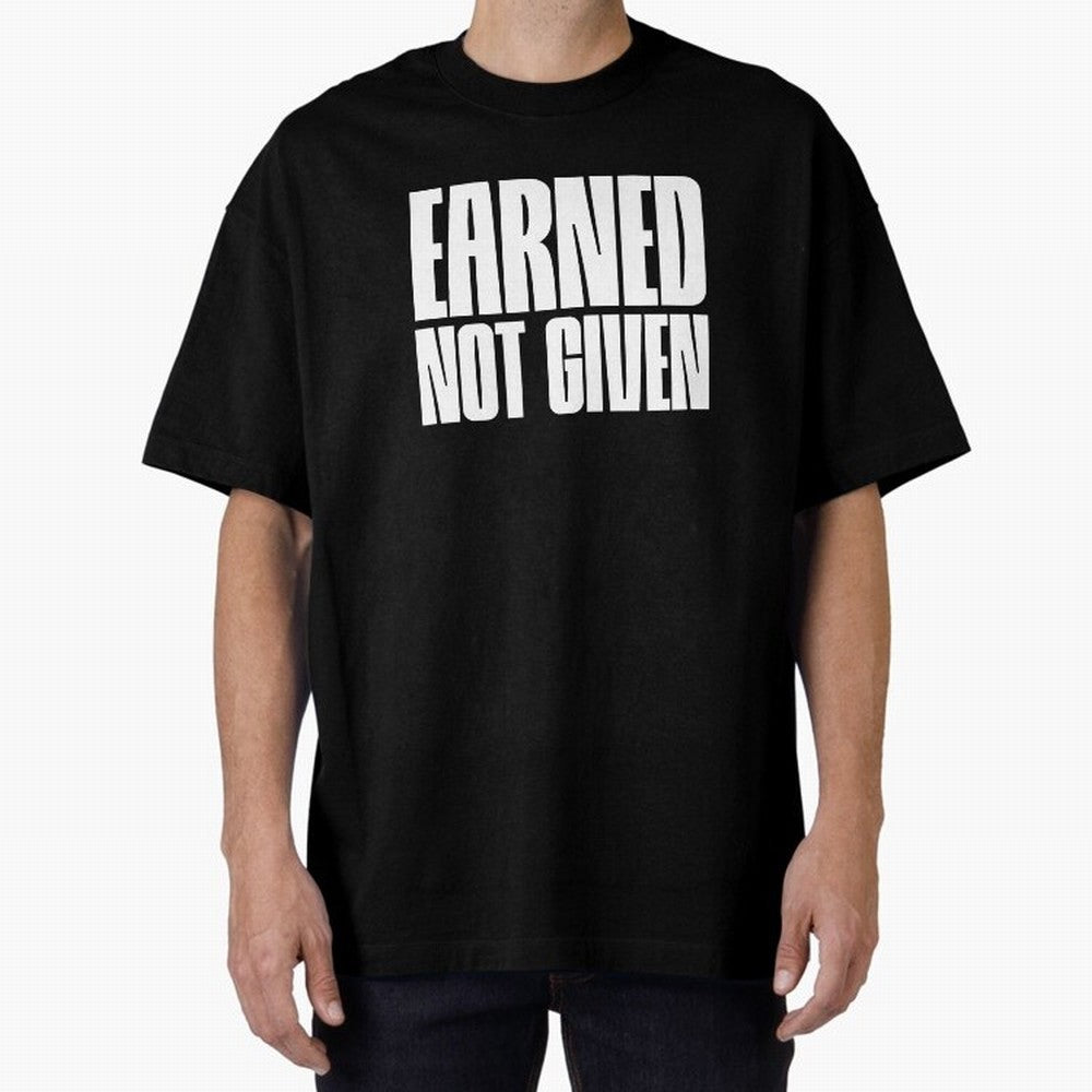 Earned not given white Oversized T-Shirt Upgrade Global Football Passion for FIFA World Cup 2026 USA Canada Mexico, Highlighting Cristiano Ronaldo, Haaland and CR7, England, France and Netherlands, Supporter Pride, Iconic Celebrations, Legendary