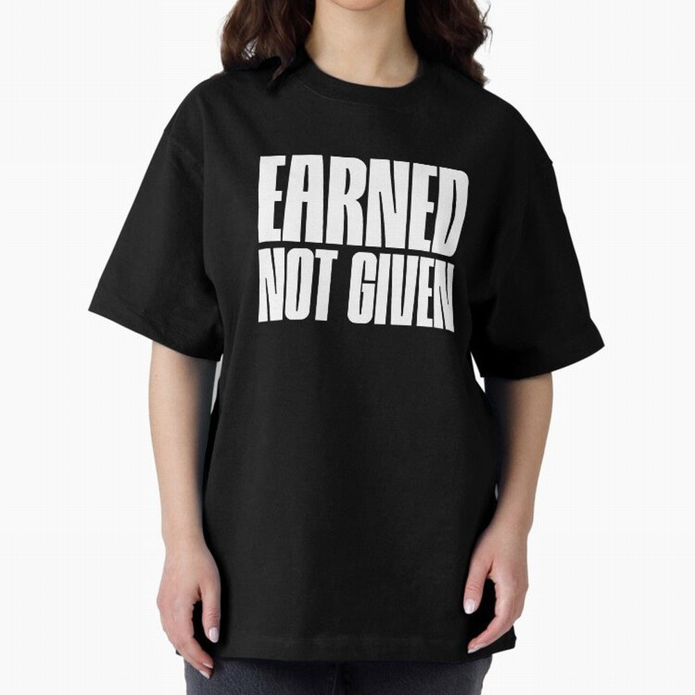 Earned not given white Oversized T-Shirt Upgrade Global Football Passion for FIFA World Cup 2026 USA Canada Mexico, Highlighting Cristiano Ronaldo, Haaland and CR7, England, France and Netherlands, Supporter Pride, Iconic Celebrations, Legendary