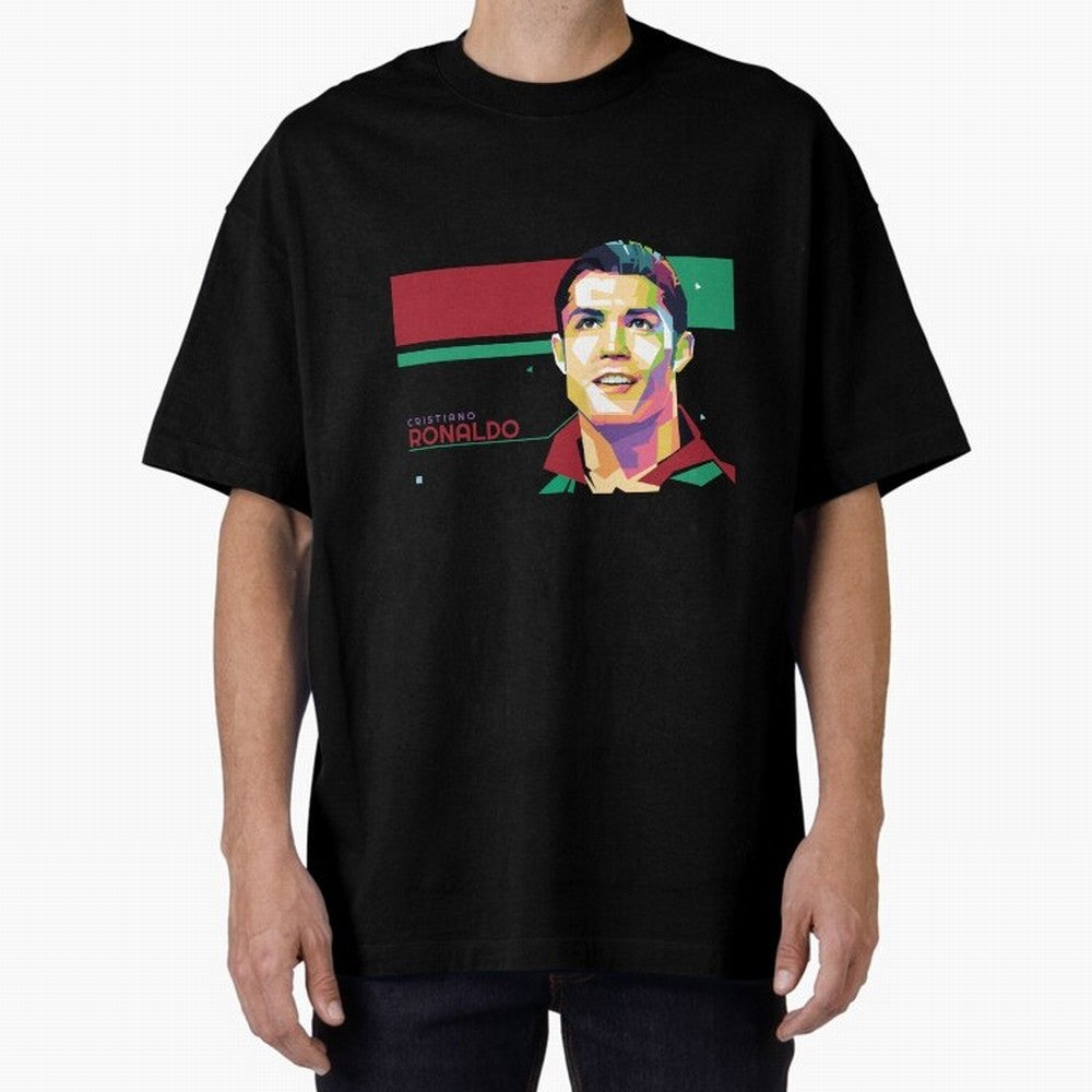 Cristiano Ronaldo ¨C Legendary Football Star & GOAT Artwork Oversized T-Shirt Stand Out with Spirit from Match Day Hype around FIFA World Cup 2026 Group Stage, Messi, Neymar and Mbappe, Argentina and Brazil, Fan Favorite Moments, National Team