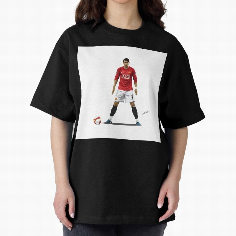 Cristiano Ronaldo CR7 Man Utd Oversized T-Shirt Celebrate the Road through FIFA World Cup 2026 for Fans of Messi, CR7 and Mbappe and Argentina, Bringing Supporter Pride, Iconic Celebrations, Legendary Names and Global Match Day Energy; Ideal for