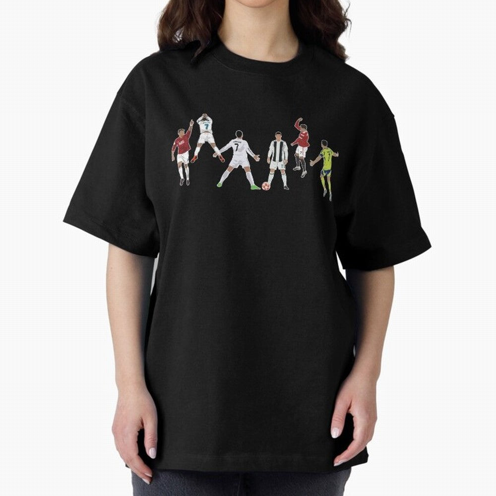 Ronaldo Forever Minimalist Career Goal Celebrations Oversized T-Shirt Carry the Dream of Match Day Hype around FIFA World Cup 2026, Messi and Cristiano Ronaldo, Argentina, France and Brazil, Sports Nostalgia, International Competition, Famous