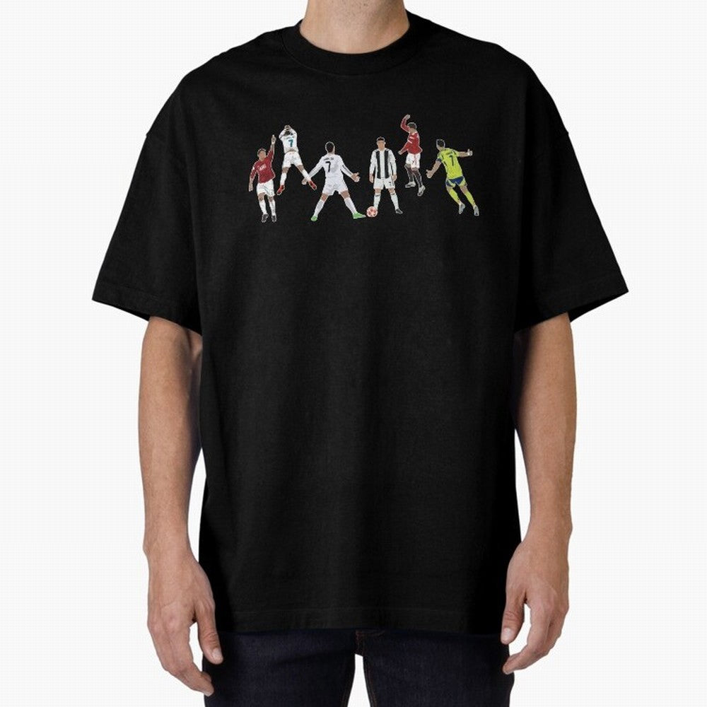 Ronaldo Forever Minimalist Career Goal Celebrations Oversized T-Shirt Carry the Dream of Match Day Hype around FIFA World Cup 2026, Messi and Cristiano Ronaldo, Argentina, France and Brazil, Sports Nostalgia, International Competition, Famous