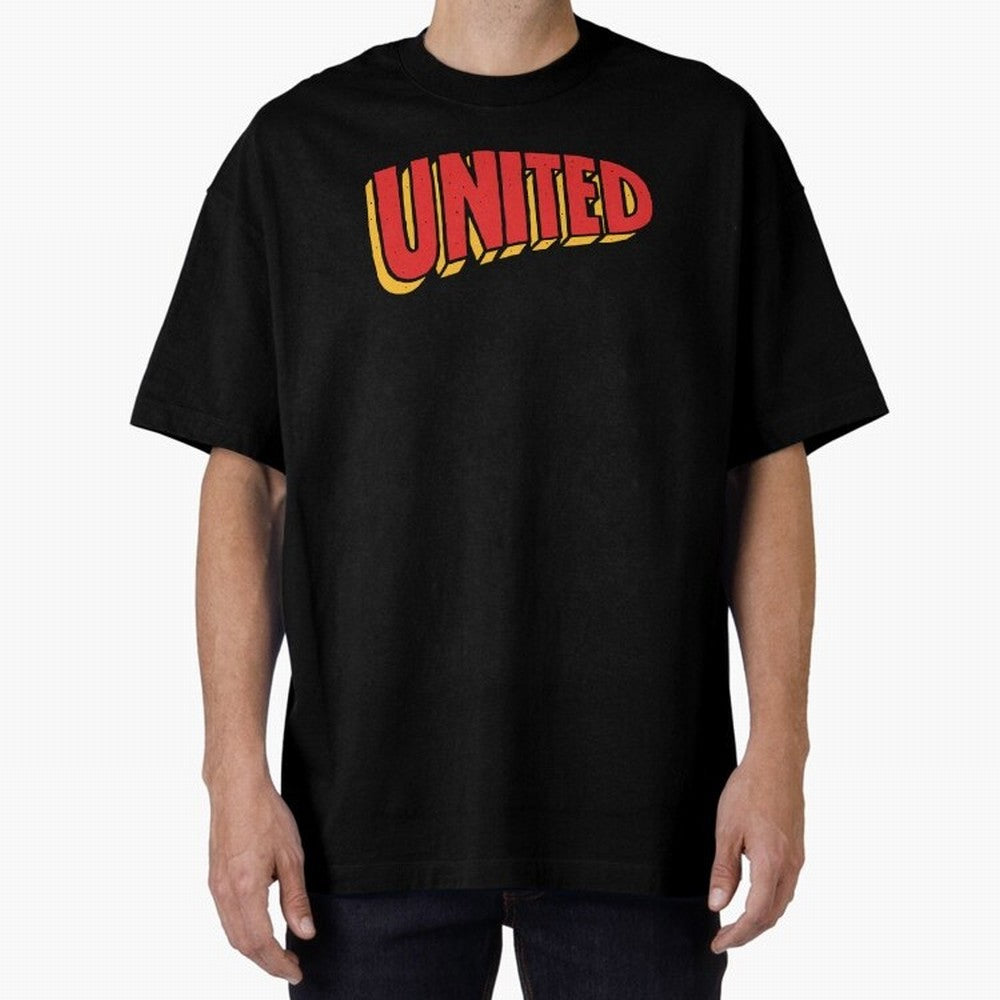 Manchester United Comic Style Oversized T-Shirt Show Fan Pride Across Match Day Hype around FIFA World Cup 2026, Haaland, Netherlands, Tournament Hype, Historic Matchups, Family Viewing Parties and Global Sports Pride; Built for Supporters Chasing