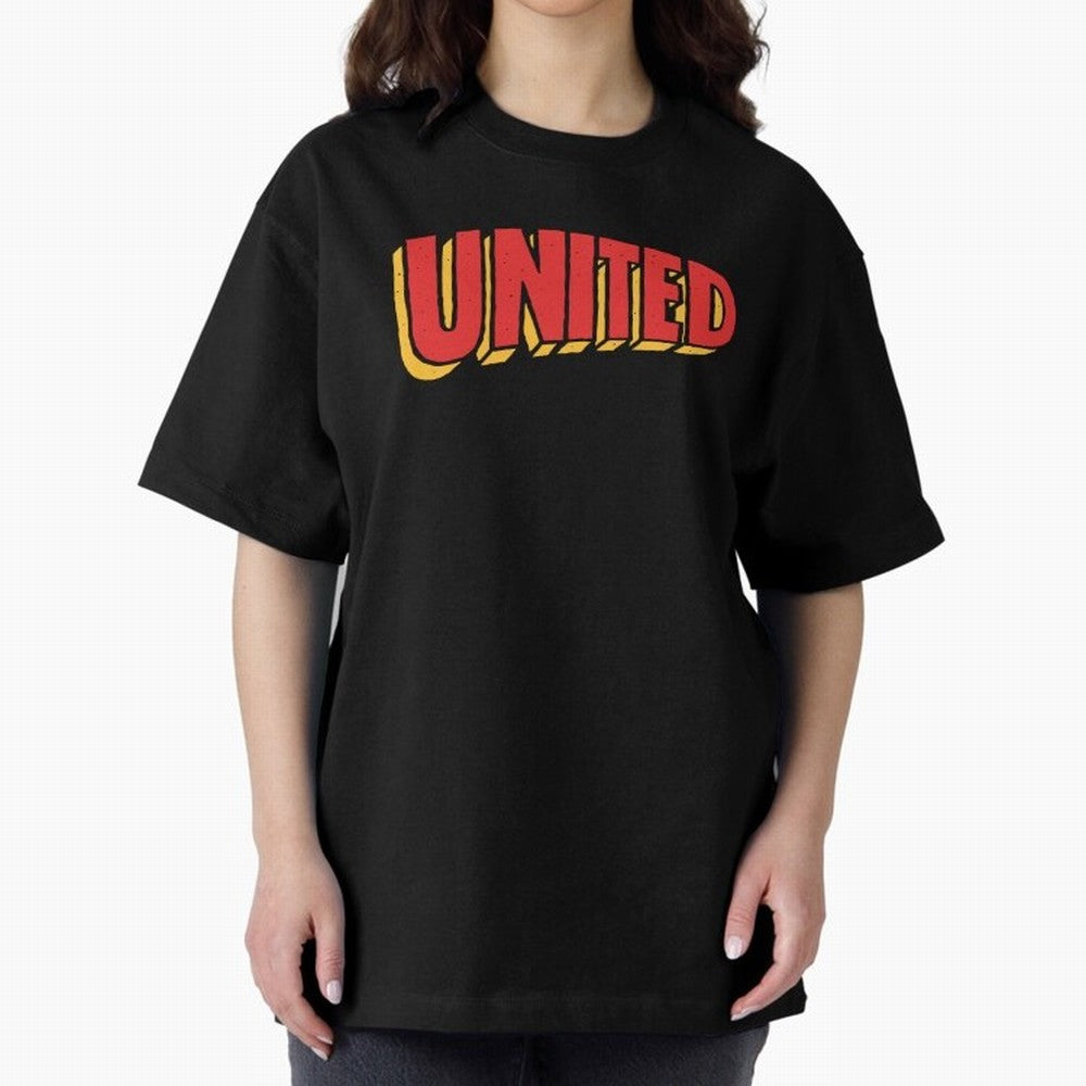 Manchester United Comic Style Oversized T-Shirt Show Fan Pride Across Match Day Hype around FIFA World Cup 2026, Haaland, Netherlands, Tournament Hype, Historic Matchups, Family Viewing Parties and Global Sports Pride; Built for Supporters Chasing
