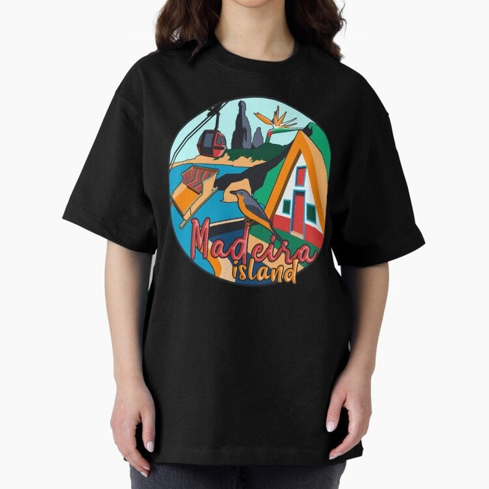Madeira Island Oversized T-Shirt Honor Football Greatness during FIFA World Cup 2026 Spirit, Driven by Argentina and Brazil, CR7 and Messi, Match Day Excitement, Supporter Culture, Golden Goals and Global Football Passion; Made for Collectors Who