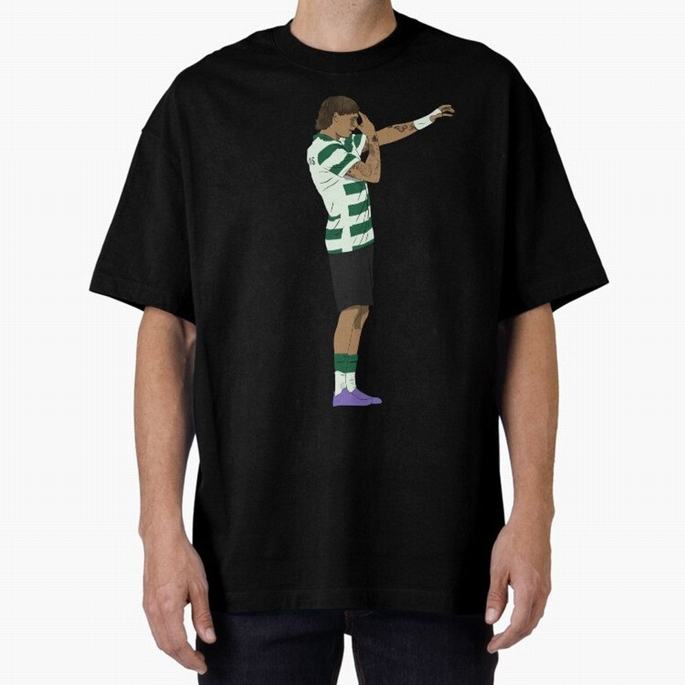 Ricardo Mangas Sporting Goal Celebration Minimalist Oversized T-Shirt Follow the Road to the FIFA World Cup 2026 USA Canada Mexico Journey through Messi, Neymar and Mbappe Highlights, Portugal, Spain and Germany Pride, Football Passion, Legendary