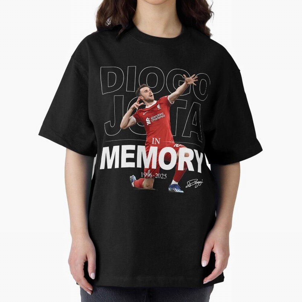 Diogo Jota In Memory Oversized T-Shirt Show Support during Match Day Hype around FIFA World Cup 2026, Haaland and Mbappe, France, Football Passion, Legendary Performances, Festival Vibes and Supporter Community; Perfect for People Who Love