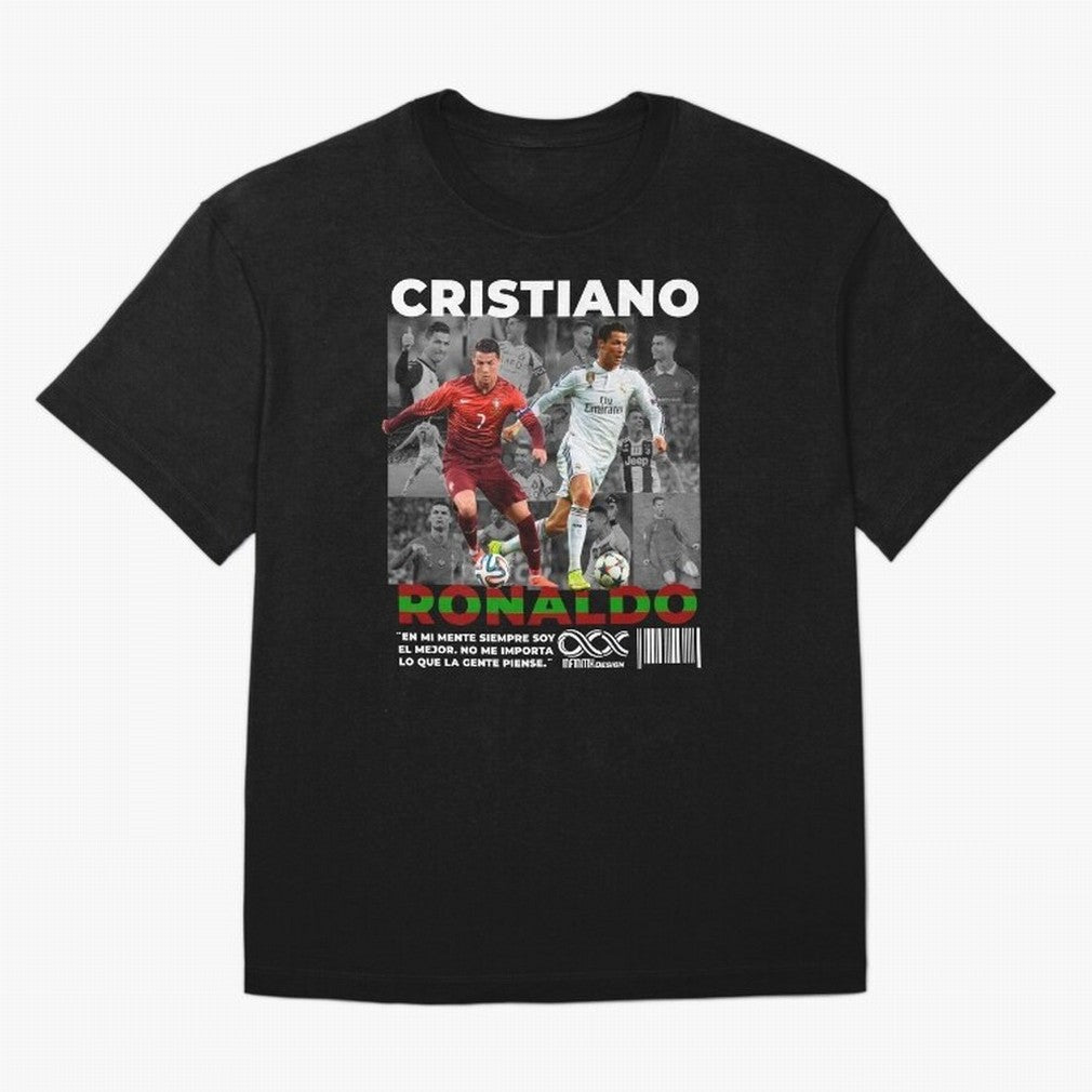 Cristiano Ronaldo Collage Oversized T-Shirt Show Championship Spirit for FIFA World Cup 2026 USA Canada Mexico Spirit, Highlighting Portugal, Neymar, Haaland and Cristiano Ronaldo, Sports Nostalgia, International Competition, Famous Players and
