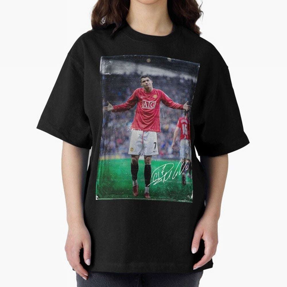 Cristiano Ronaldo Oversized T-Shirt Fuel the Hype around FIFA World Cup 2026 for Fans of Messi and Netherlands, Bringing Stadium Memories, Football Loyalty, International Chants and Championship Tradition; Ideal for Football Dads, Football Moms,