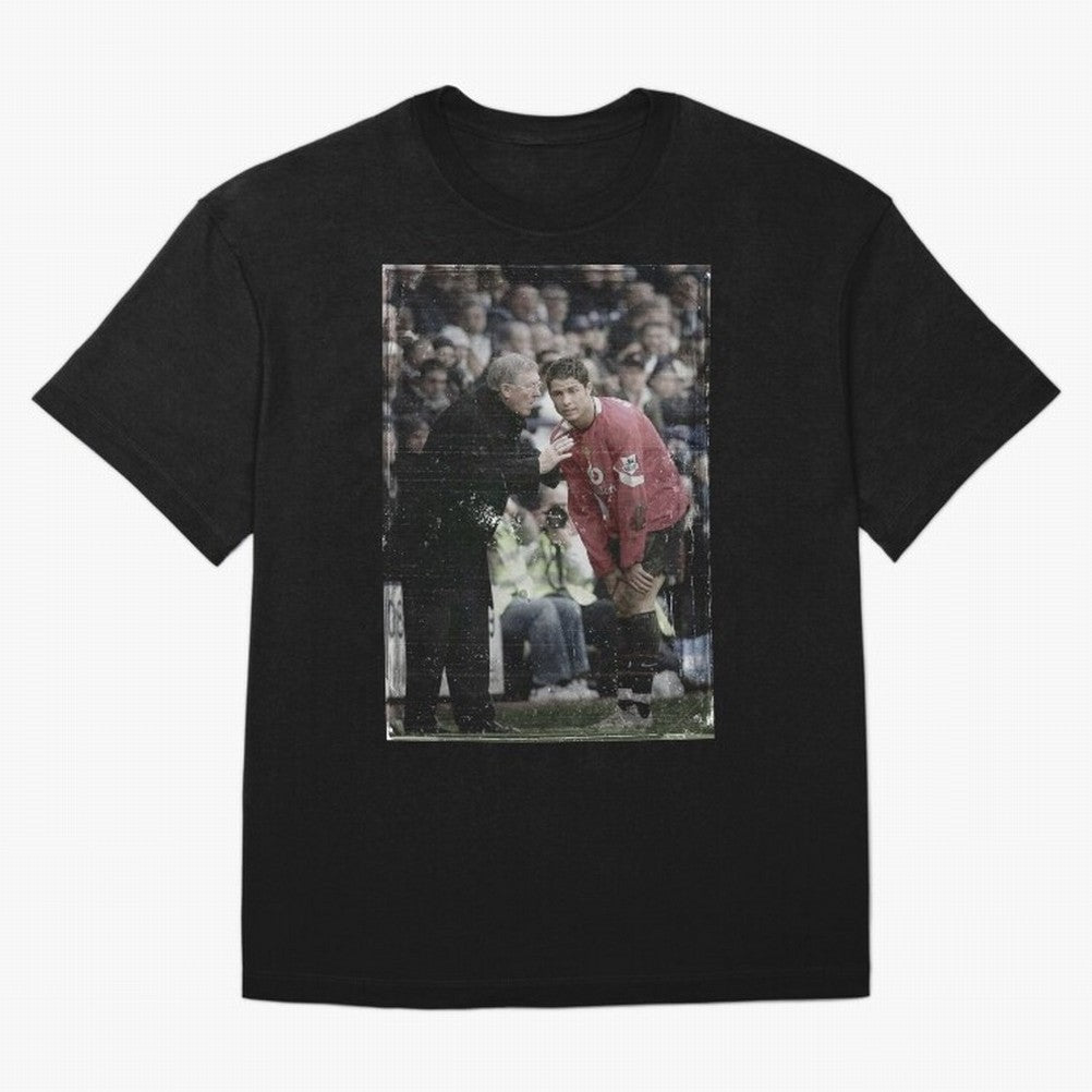 Sir Alex Ferguson and Cristiano Ronaldo Oversized T-Shirt Fuel FIFA World Cup 2026 USA Canada Mexico for Fans of Messi and Spain and Netherlands, Bringing Sports Nostalgia, International Competition, Famous Players and Unforgettable Victories;