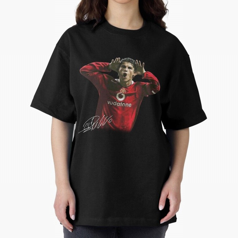 Cristiano Ronaldo T-Shirt Young Manchester Ronaldo - Celebration Oversized T-Shirt Feel the Roar of Match Day Hype around FIFA World Cup 2026 USA Canada Mexico, Mbappe, Argentina, France and Brazil, Classic Soccer Heritage, Championship Pressure,