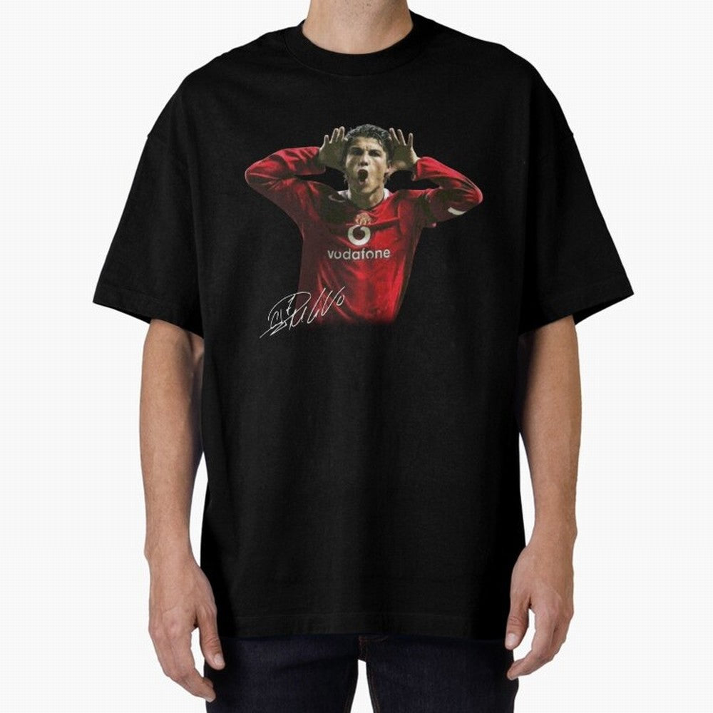 Cristiano Ronaldo T-Shirt Young Manchester Ronaldo - Celebration Oversized T-Shirt Feel the Roar of Match Day Hype around FIFA World Cup 2026 USA Canada Mexico, Mbappe, Argentina, France and Brazil, Classic Soccer Heritage, Championship Pressure,