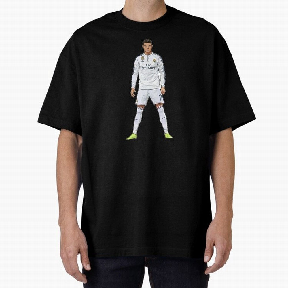 Cristiano Ronaldo at Madrid | Football Legend Oversized T-Shirt Celebrate Soccer Greatness during FIFA World Cup 2026 Spirit, Capturing Portugal, Cristiano Ronaldo, Sports Nostalgia, International Competition, Famous Players and Unforgettable