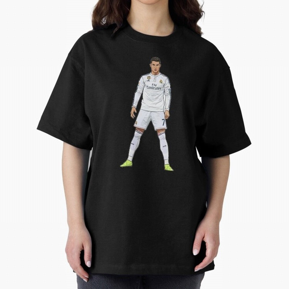 Cristiano Ronaldo at Madrid | Football Legend Oversized T-Shirt Celebrate Soccer Greatness during FIFA World Cup 2026 Spirit, Capturing Portugal, Cristiano Ronaldo, Sports Nostalgia, International Competition, Famous Players and Unforgettable