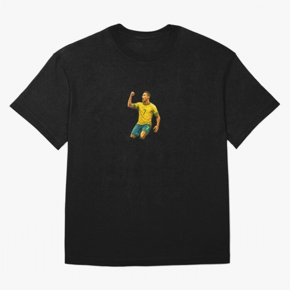 Energetic Soccer Celebration ¨C Number 7 Sketch Art Oversized T-Shirt Support Global Football Passion for FIFA World Cup 2026 Group Stage, Highlighting Messi, Neymar and Mbappe, Argentina, Match Day Excitement, Supporter Culture, Golden Goals and