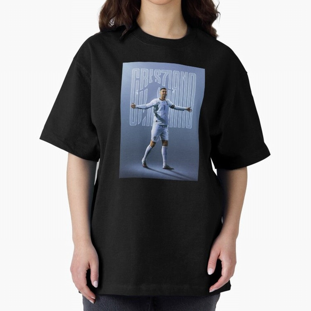 Football Royalty: Cristiano Ronaldo Oversized T-Shirt Relive Match Day Hype around FIFA World Cup 2026 USA Canada Mexico, Cristiano Ronaldo, Haaland and CR7, England and Germany, Sports Nostalgia, International Competition, Famous Players and