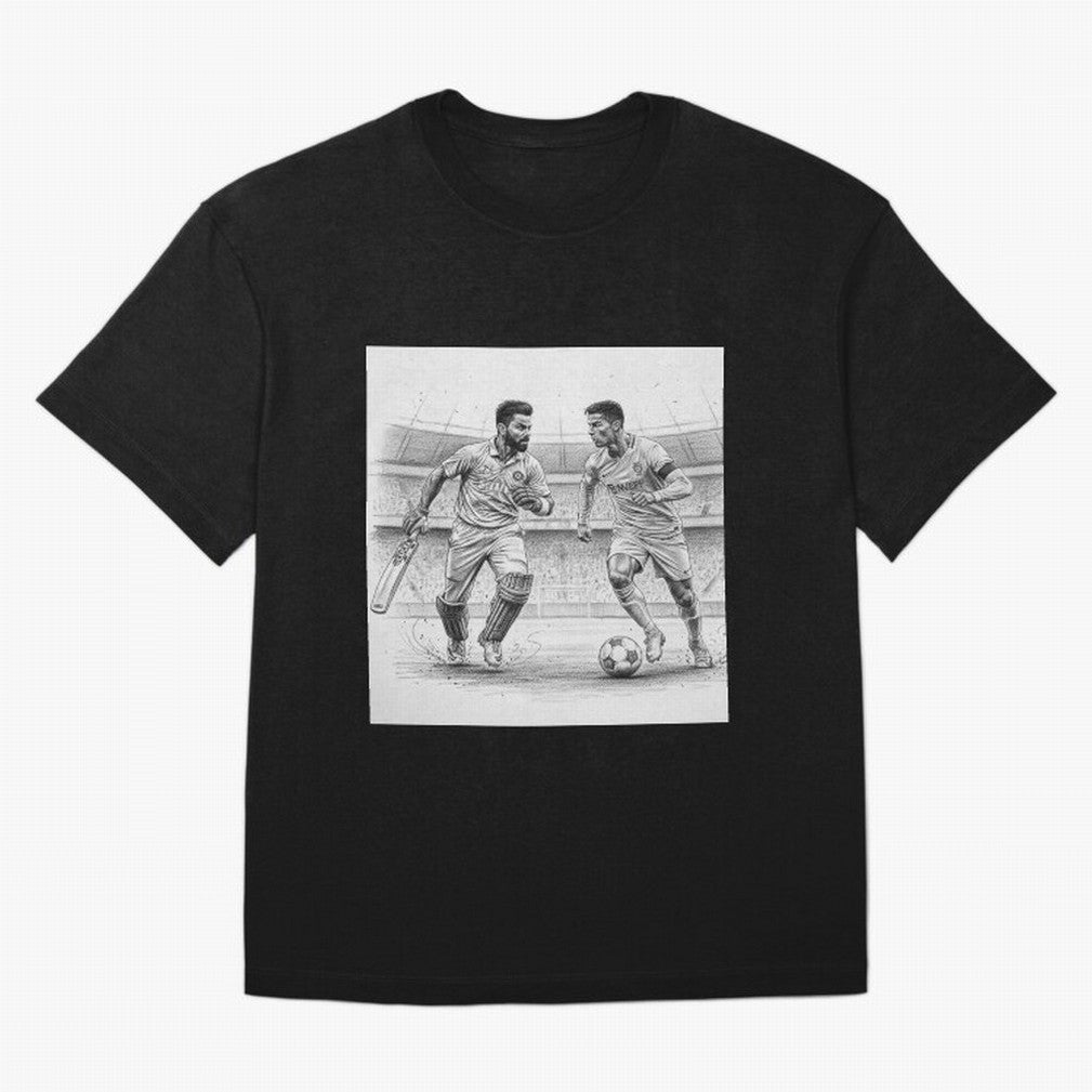 Virat Kohli and Cristiano Ronaldo Oversized T-Shirt Follow Every Goal of FIFA World Cup 2026 Group Stage for Fans of Haaland and Argentina, France and Brazil, Bringing Champion Mindset, Group Stage Buzz, Knockout Tension and Passionate Fan Culture;