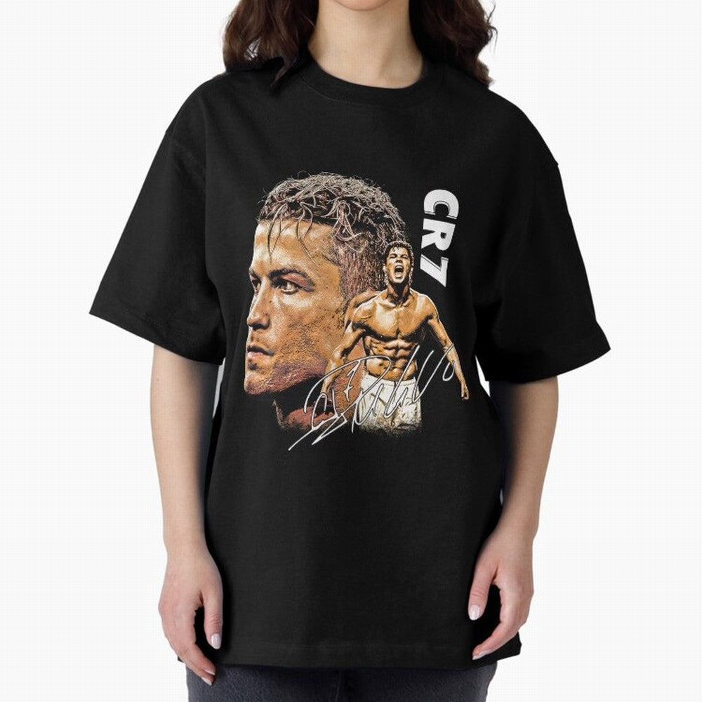 Retro Football Legend Poster Illustration For Men And Gift For Soccer Fans Oversized T-Shirt Show Fan Pride Across the FIFA World Cup 2026 Journey through Haaland and Mbappe Highlights, Portugal Pride, Champion Mindset, Group Stage Buzz, Knockout